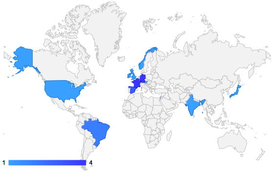 Program Committe locations in a world map